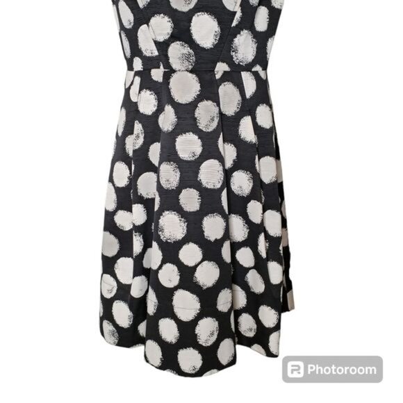 Eliza J Black with White Polka Dot Fit & Flare Dress Size 8 - Picture 3 of 9